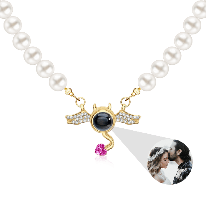 Devil Wings  Projection Pearl Necklace