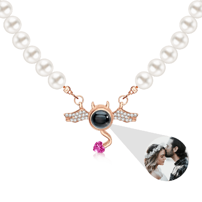 Devil Wings  Projection Pearl Necklace