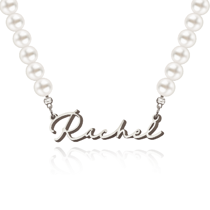 Round Pearl Name Necklace