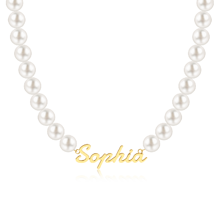 White Round Pearl Strand Necklace