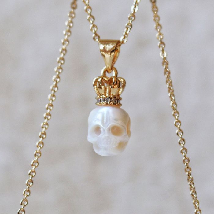 Skull Freshwater Pearl  Necklace