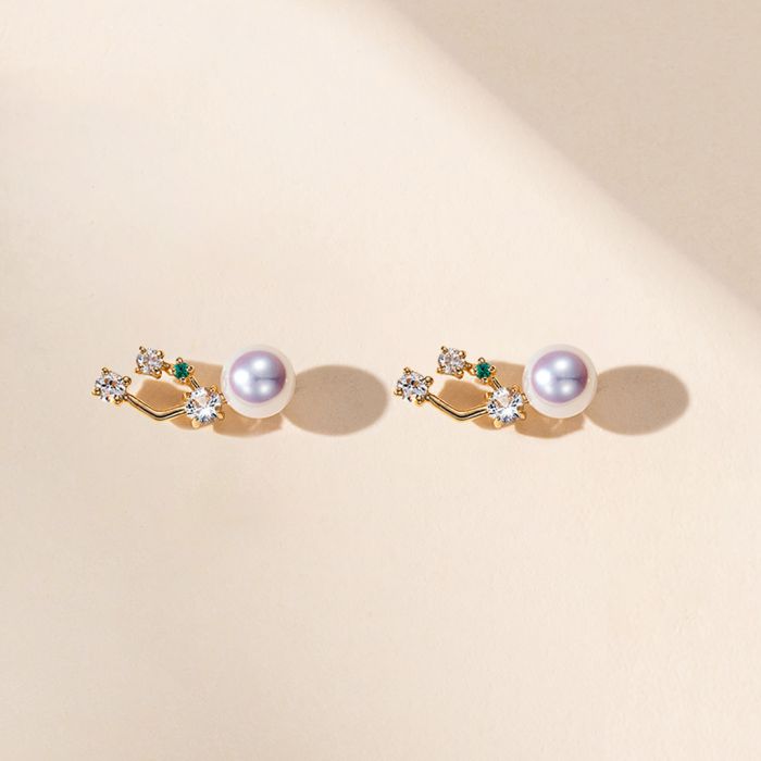 Constellation Symbol Freshwater Pearl Stud Earrings