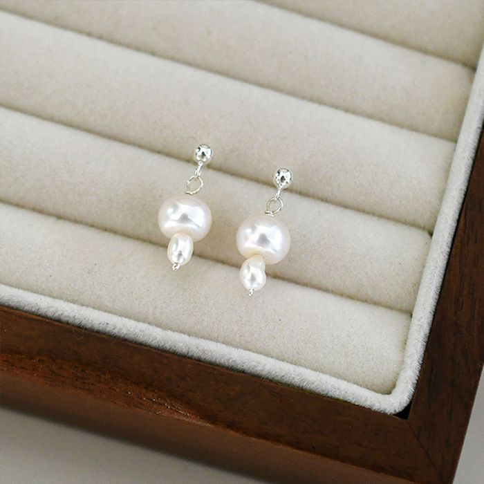 Mushroom Freshwater Pearl Drop Earrings