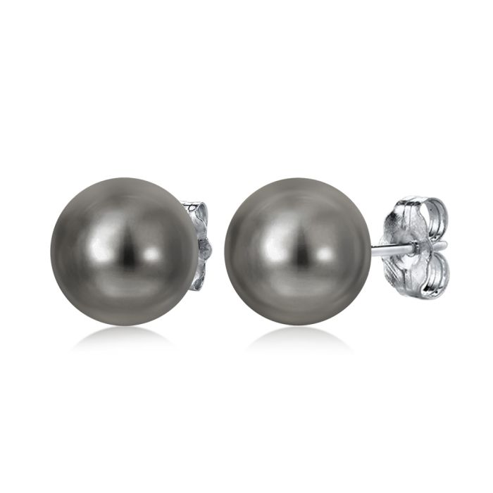 Black Pearl Stud Earrings