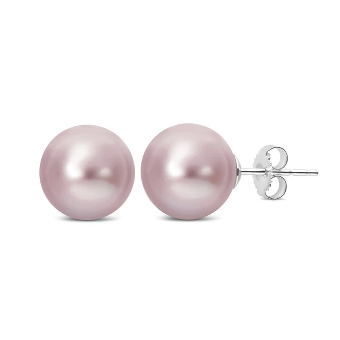 Pink Pearl Stud Earrings