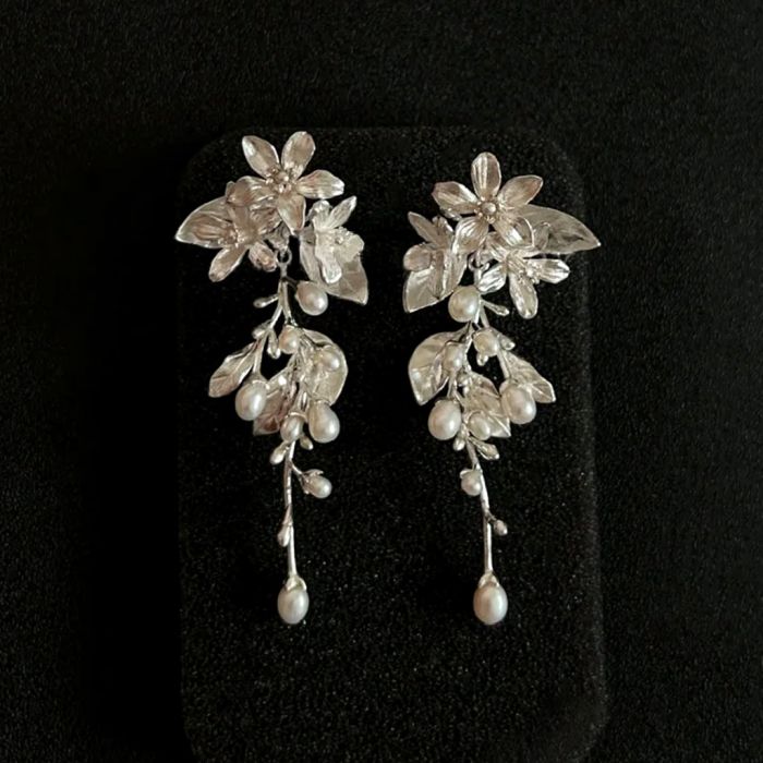 Flower Cluster  Drop Earrings