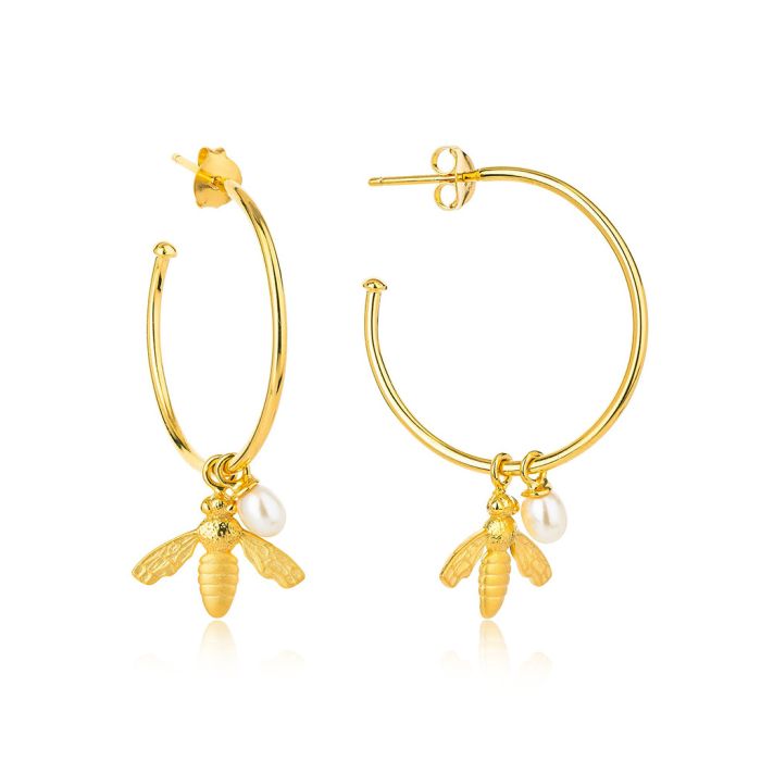 Bee Hoop Earrings