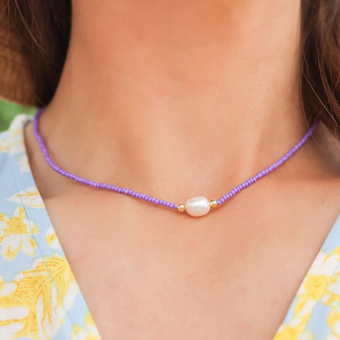 Purple Beaded Necklace