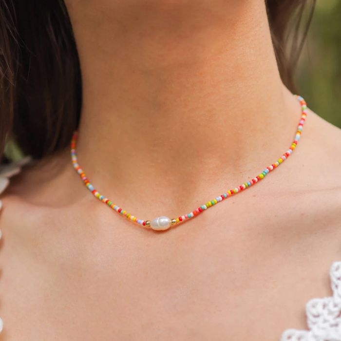 Rainbow Beaded Necklace