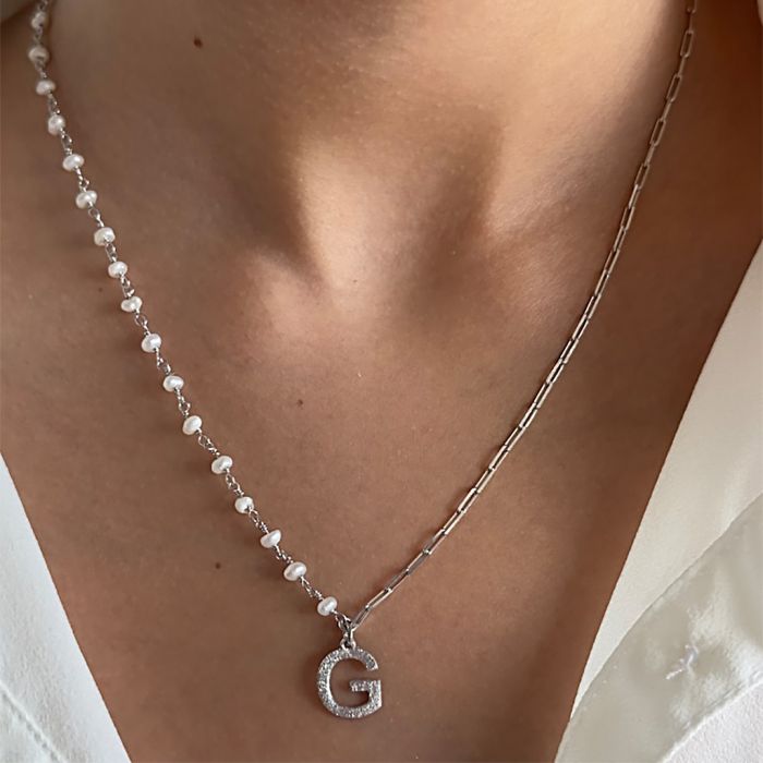 Personalized Letter Pearl Necklace