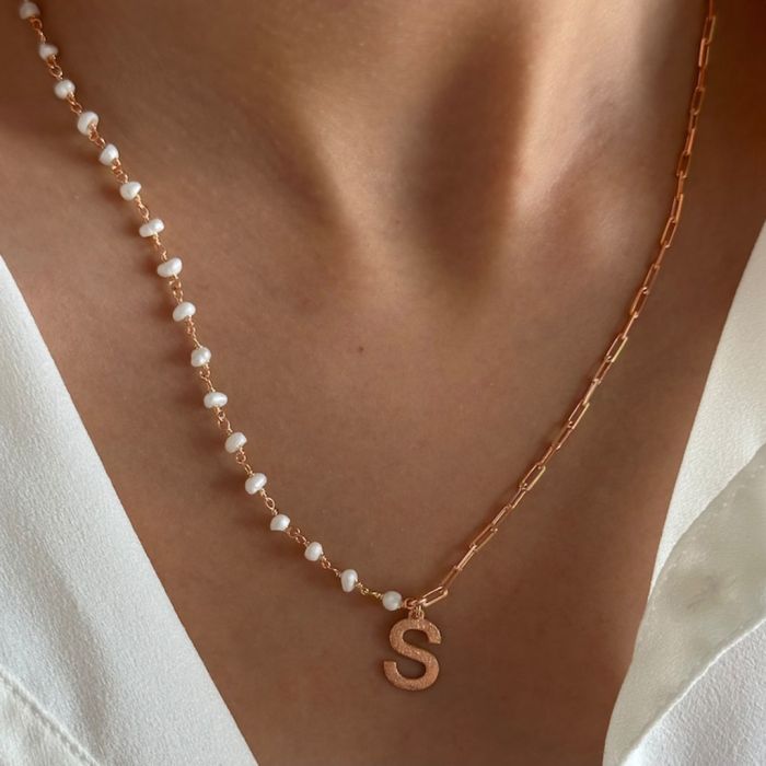 Personalized Letter Pearl Necklace