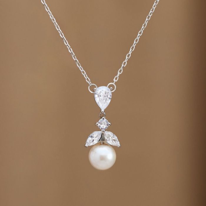 Pearl Bridal Wedding Pendant Necklace