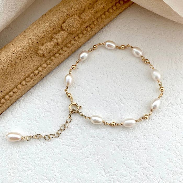 Pearl Bridal Wedding Tincup Bracelet