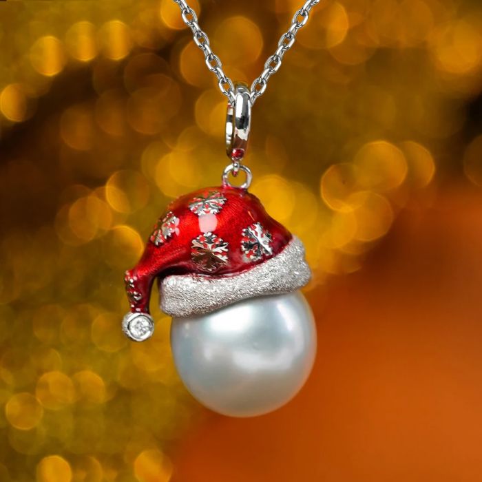 Santa Hat Pendant Necklace