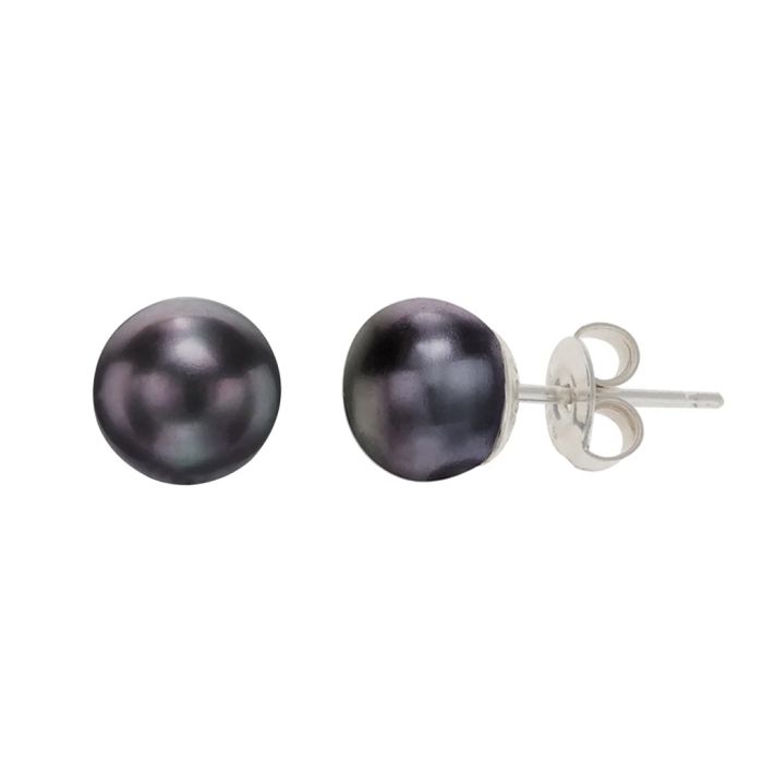 Black Pearl Stud Earrings