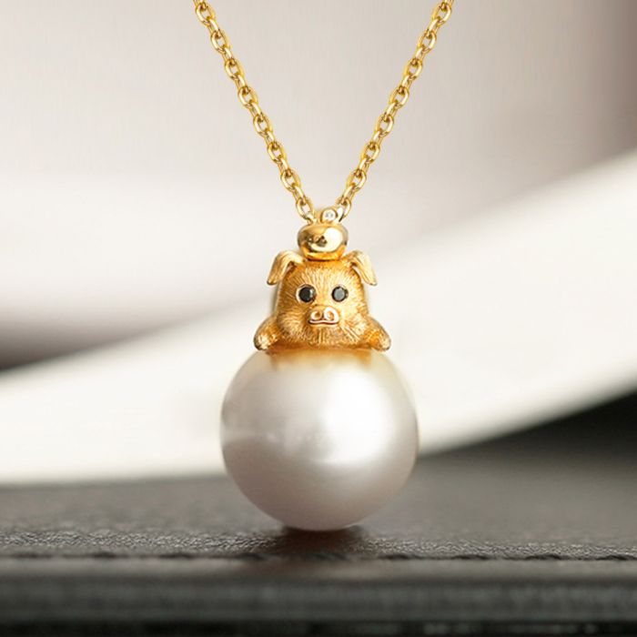 Small Pig Pendant Necklace