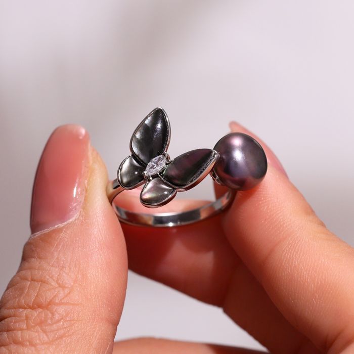 Butterfly Pearl Ring