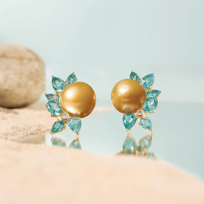 Blue Topaz Stud Earrings