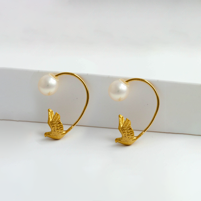 Bird Hoop Earrings